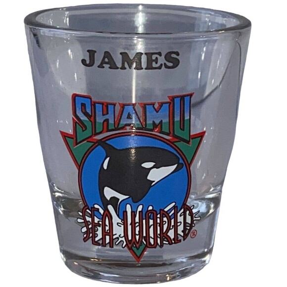 Sea World Shot Glass Shamu 2.25 in James Souvenir Barware Jigger Shooter - Picture 1 of 7